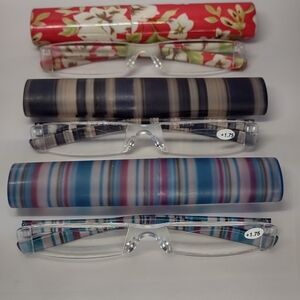 Set of Three 1.75 Reading Glasses with Cases